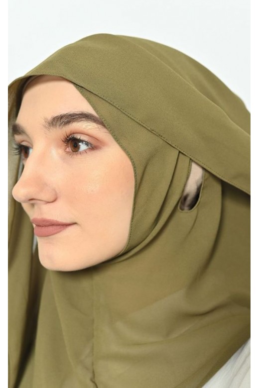 Pasmina Ceruty Instan Oval Olive with Inner
